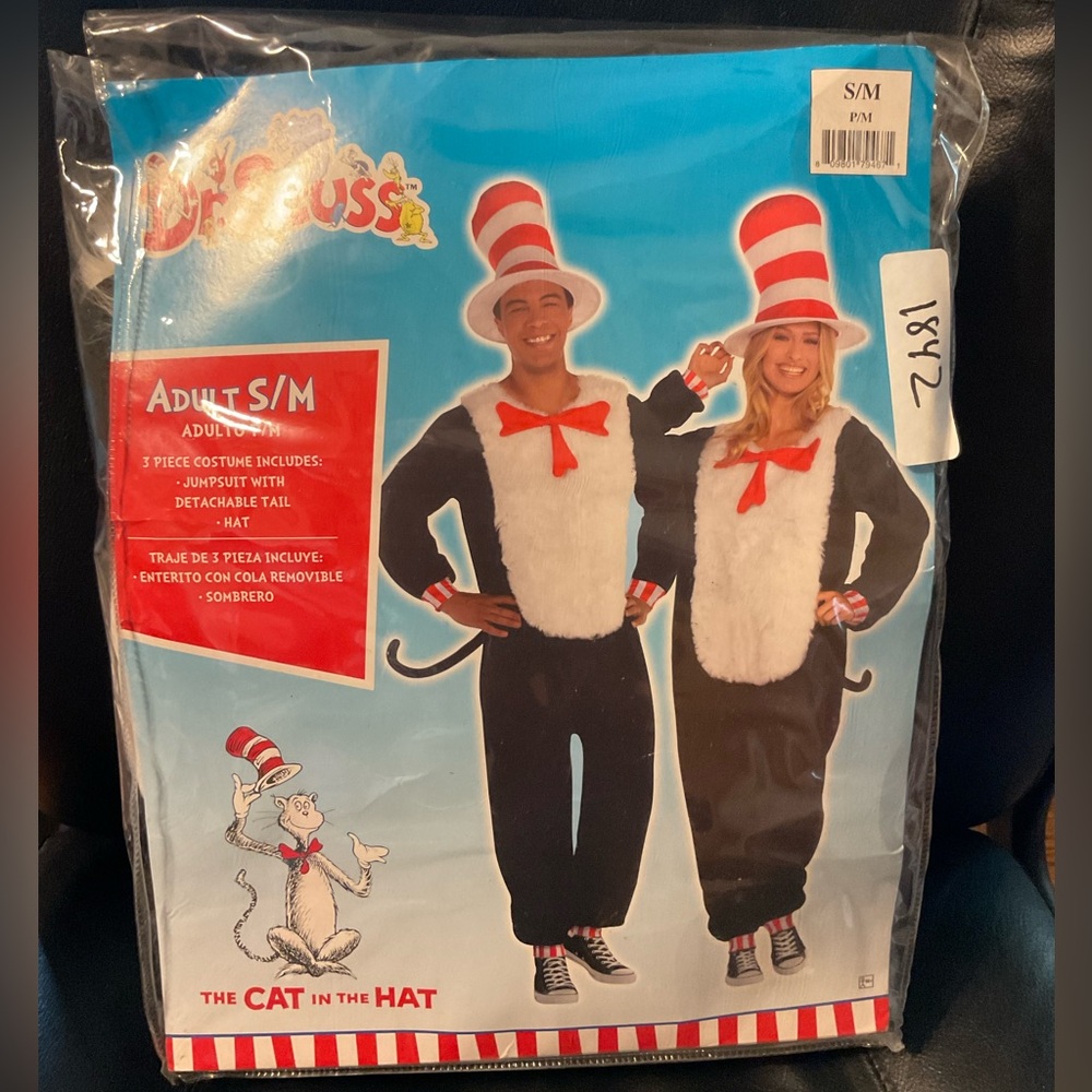 New Dr. Seuss Cat in the Hat Costume S/M
